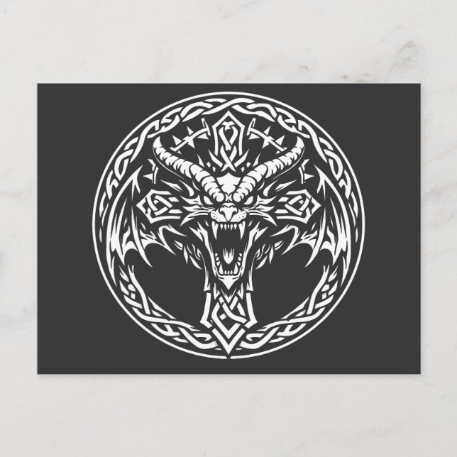 Celtic Dragon Emblem by BurnsInHell Postcard (Front)