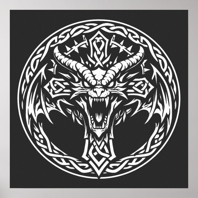 Celtic Dragon Emblem by BurnsInHell Poster (Front)