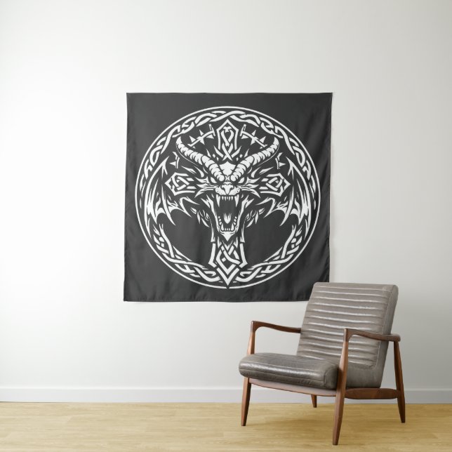 Celtic Dragon Emblem by BurnsInHell Tapestry (In Situ)