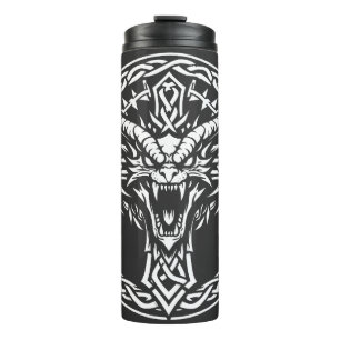 Celtic Dragon Emblem by BurnsInHell Thermal Tumbler