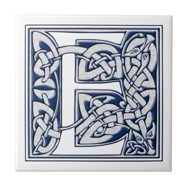 Celtic Dragon Initial E Tile (Front)