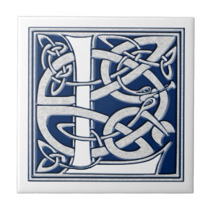 Celtic Dragon Initial L Ceramic Tile