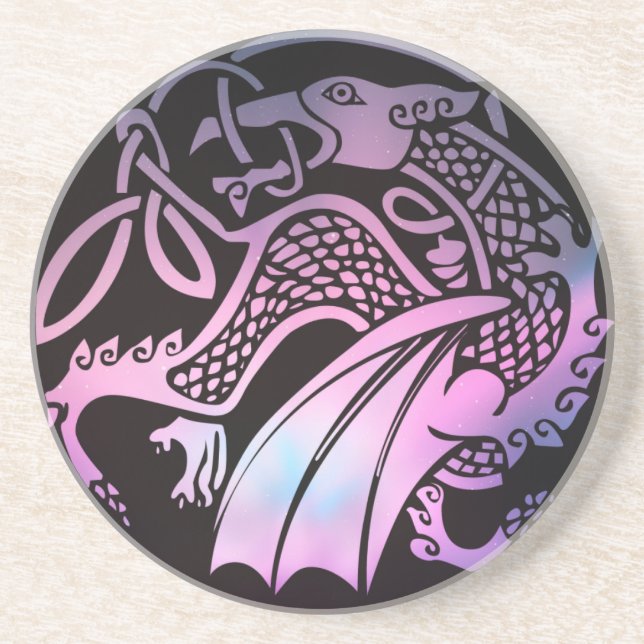 Celtic Dragon Round Coaster (Front)