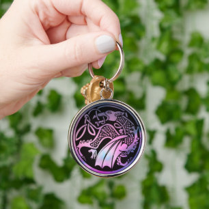 Celtic Dragon Round Key Ring