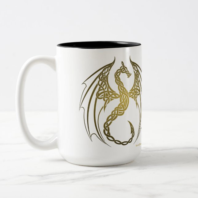 Celtic Dragon Two-Tone Coffee Mug (Left)