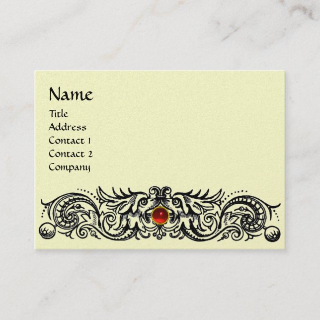 CELTIC DRAGONS MONOGRAM pearl paper Business Card (Front)