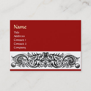 CELTIC DRAGONS MONOGRAM ,red Business Card