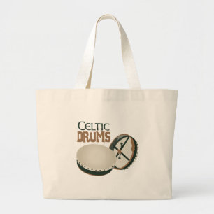 Celtic Drums Large Tote Bag
