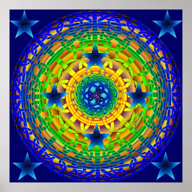 Celtic Earth Orb Midnight Print (Front)