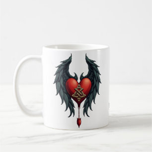 Celtic elegance with a heart and wings. coffee mug