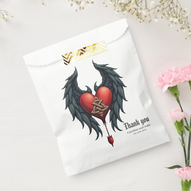 Celtic elegance with a heart and wings. favour bag (Sealed)