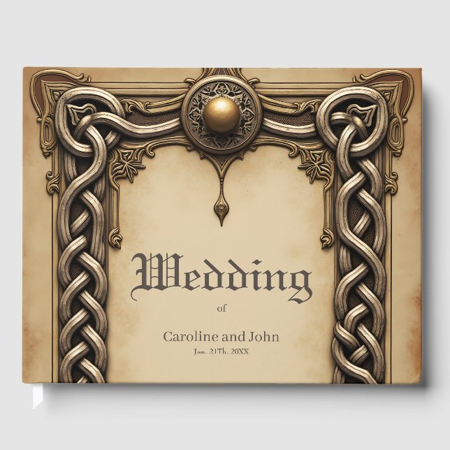 Celtic elegance with a heart and wings. guest book (Front)