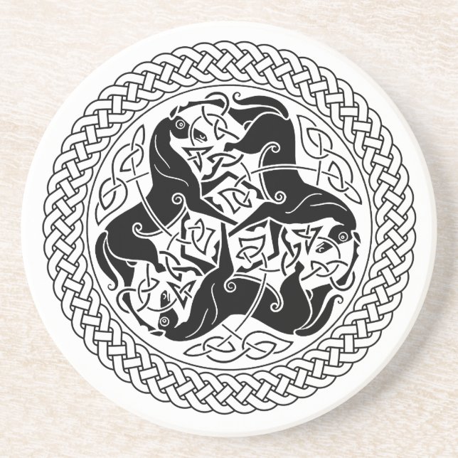 Celtic Epona Knot Ring with Horses Coaster (Front)
