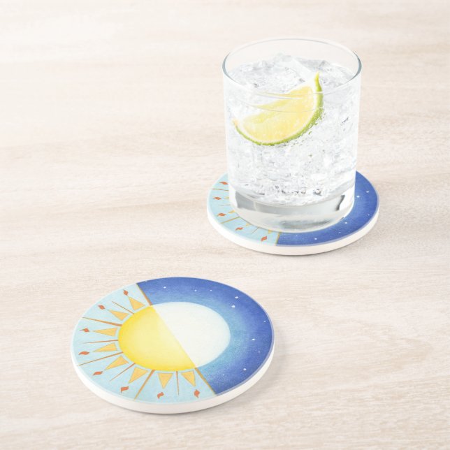 Celtic Equinox Sun and Moon Coaster (Side)