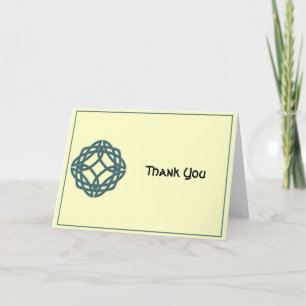 Celtic Eternity Knot Teal and Ivory Thank You Card