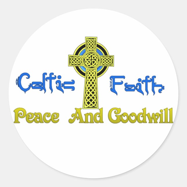Celtic Faith. Classic Round Sticker (Front)