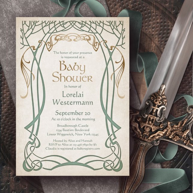 Celtic Fantasy Baby Shower Invitation (Creator Uploaded)