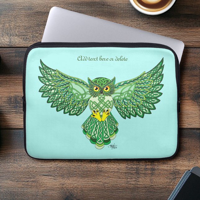 Celtic Flight Owl Green Laptop Sleeve (Creator Uploaded)