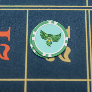 Celtic Flight Owl Green Poker Chips