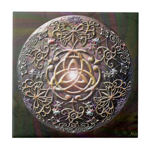 Celtic Flower of Life Ceramic Tile (Front)