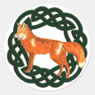 Celtic Fox Classic Round Sticker