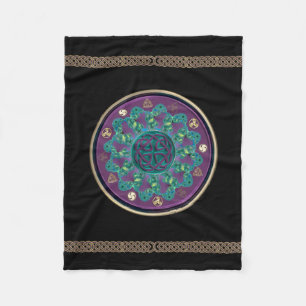 Celtic Fractal Mandala Fleece Blanket