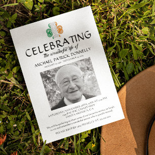 Celtic Funeral Celebration of Life Photo Invitation