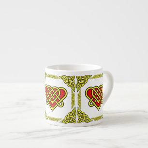 Celtic/Gadhlig braided heart knot, gold design 3 Espresso Cup