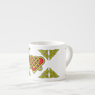 Celtic/Gadhlig braided heart knot, gold Espresso Cup