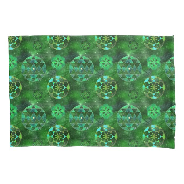 Celtic Galaxy Mandalas Boho Chic Sacred Geometry  Pillowcase (Front)