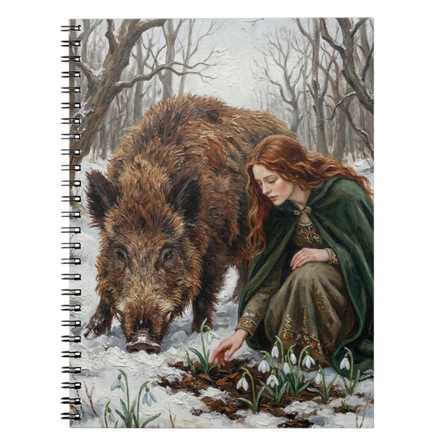 Celtic Goddess & Wild Boar Notebook (Front)