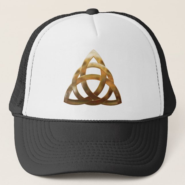 Celtic Gold Trinity Knot Trucker Hat (Front)