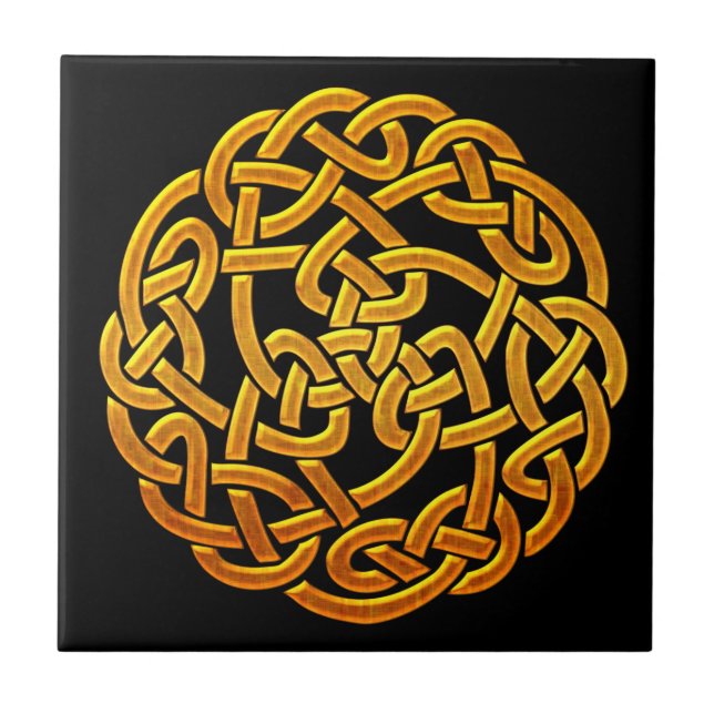 Celtic Golden D1 Irish Celtic Design Tile (Front)