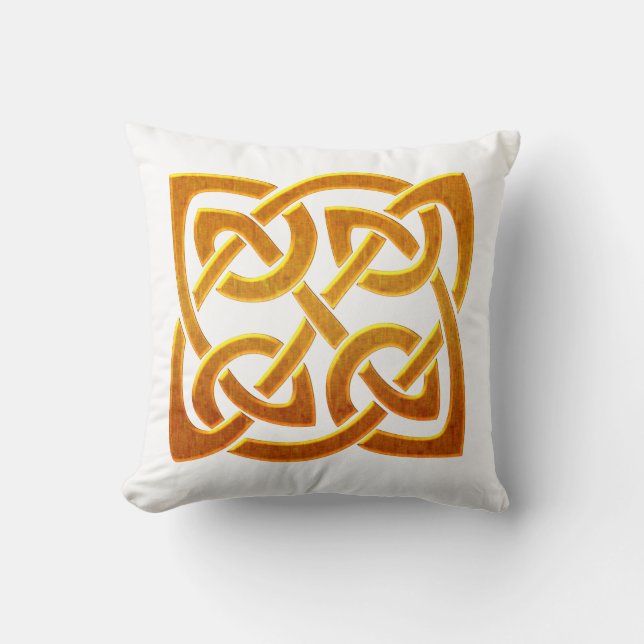 Celtic Golden D2 Irish Celtic Design Cushion (Front)