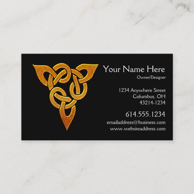Celtic Golden D3 Irish Celtic Business Card (Front)