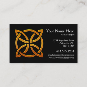 Celtic Golden D4 Irish Celtic Business Card