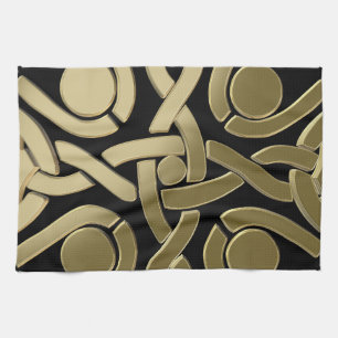 Celtic golden knot tea towel