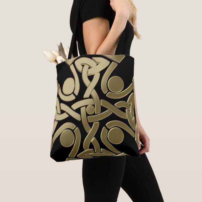 Celtic golden knot tote bag (Close Up)