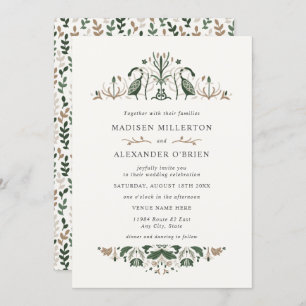 Celtic Goose Folk Art Wedding Invitation