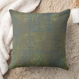 Celtic Green Blue Pattern Cushion