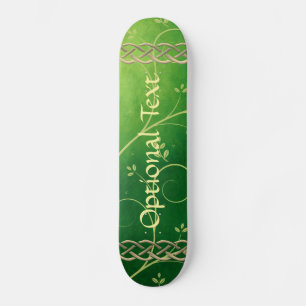 Celtic Green Knots & Leaves  Skateboard