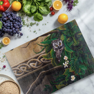 Celtic Green Man Owl Cutting Board