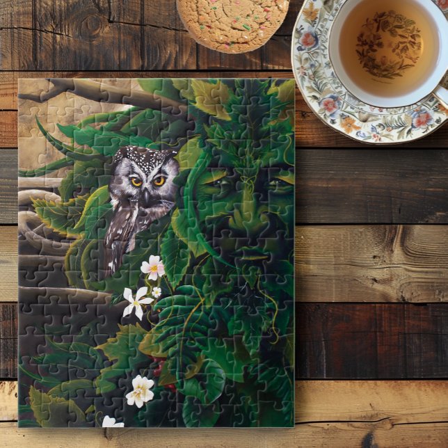 Celtic Green Man Owl Forest Spirit Fantasy Jigsaw Puzzle (Creator Uploaded)
