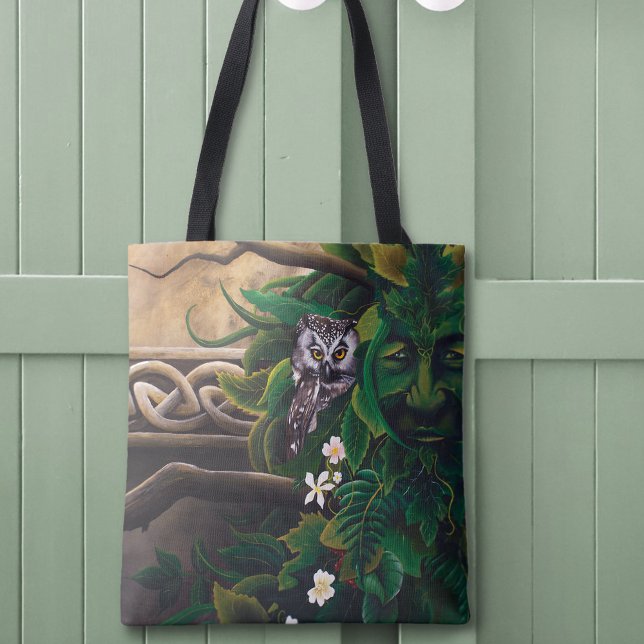 Celtic Green Man Owl Tote Bag (Creator Uploaded)