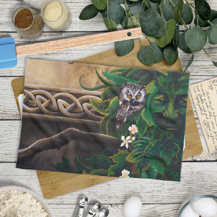 Celtic Green Man Tea Towel