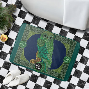 Celtic Green Owl Bath Mat