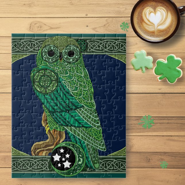 Celtic Green Owl Jigsaw Puzzle (Creator Uploaded)