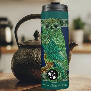 Celtic Green Owl Thermal Tumbler
