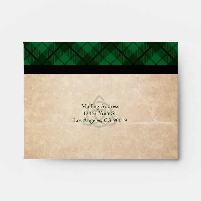 Celtic, Green Plaid Response Envelopes (Front)