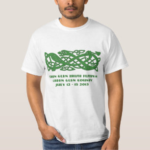 Celtic Green Snake on Irish Festival Light T-Shirt